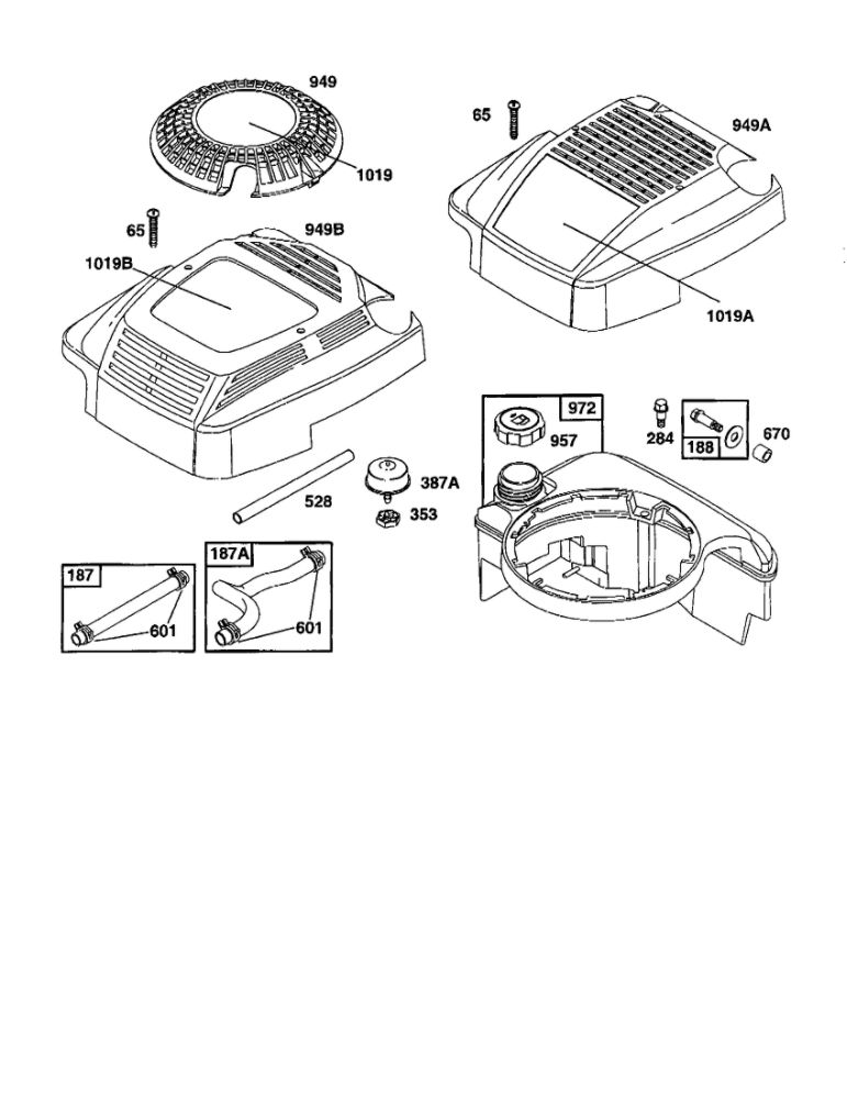 Line-Fuel/Tank-Fuel Diagram and Parts List for 124800-124899 3201-3246 Briggs and Stratton Engine